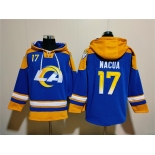 Men's Los Angeles Rams #17 Puka Nacua Blue Ageless Must-Have Lace-Up Pullover Hoodie