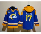 Men's Los Angeles Rams #17 Puka Nacua Blue Ageless Must-Have Lace-Up Pullover Hoodie