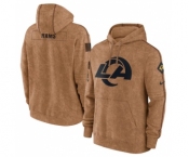 Men's Los Angeles Rams 2023 Brown Salute to Service Pullover Hoodie