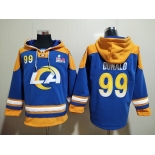 Men's Los Angeles Rams #99 Aaron Donald 2022 Royal Super Bowl LVI Champions Pullover Hoodie