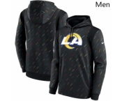 Men's Los Angeles Rams Nike Charcoal 2021 NFL Crucial Catch Therma Pullover Hoodie