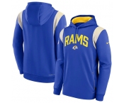 Men's Los Angeles Rams Royal Sideline Stack Performance Pullover Hoodie