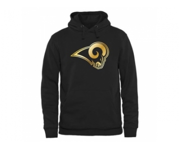 Men''s St.Louis Rams Pro Line Black Gold Collection Pullover Hoodie