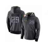 NFL Men's Nike Los Angeles Rams #29 Eric Dickerson Stitched Black Anthracite Salute to Service Player Performance Hoodie