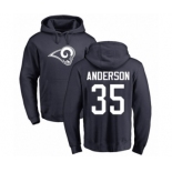 NFL Nike Los Angeles Rams #35 C.J. Anderson Navy Blue Name & Number Logo Pullover Hoodie