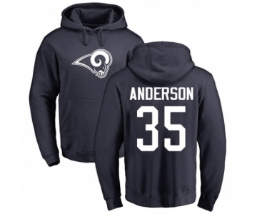 NFL Nike Los Angeles Rams #35 C.J. Anderson Navy Blue Name & Number Logo Pullover Hoodie