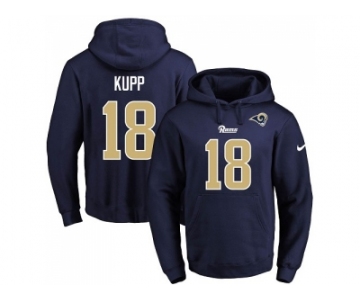 Nike Los Angeles Rams #18 Cooper Kupp Navy Blue Name & Number Pullover NFL Hoodie