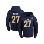 Nike Los Angeles Rams #27 Tre Mason Navy Blue Name & Number Pullover NFL Hoodie