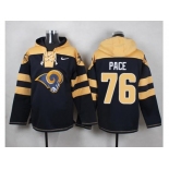 Nike Los Angeles Rams #76 Orlando Pace Navy Blue Player Pullover NFL Hoodie