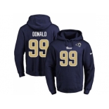 Nike Los Angeles Rams #99 Aaron Donald Navy Blue Name & Number Pullover NFL Hoodie