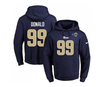 Nike Los Angeles Rams #99 Aaron Donald Navy Blue Name & Number Pullover NFL Hoodie