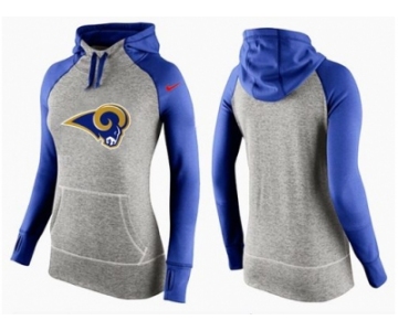 Women Nike St.Louis Rams Performance Hoodie Grey & Blue_2