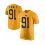 Men's Nike Los Angeles Rams #91 Dominique Easley Gold Rush Pride Name & Number T-Shirt