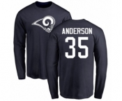 NFL Nike Los Angeles Rams #35 C.J. Anderson Navy Blue Name & Number Logo Long Sleeve T-Shirt