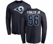 NFL Nike Los Angeles Rams #56 Dante Fowler Jr Navy Blue Name & Number Logo Long Sleeve T-Shirt