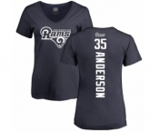 NFL Women's Nike Los Angeles Rams #35 C.J. Anderson Navy Blue Backer T-Shirt