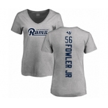 NFL Women's Nike Los Angeles Rams #56 Dante Fowler Jr Ash Backer V-Neck T-Shirt