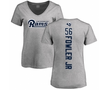 NFL Women's Nike Los Angeles Rams #56 Dante Fowler Jr Ash Backer V-Neck T-Shirt