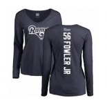 NFL Women's Nike Los Angeles Rams #56 Dante Fowler Jr Navy Blue Backer Slim Fit Long Sleeve T-Shirt