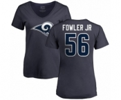 NFL Women's Nike Los Angeles Rams #56 Dante Fowler Jr Navy Blue Name & Number Logo Slim Fit T-Shirt