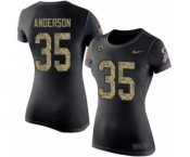 Women's Nike Los Angeles Rams #35 C.J. Anderson Black Camo Salute to Service T-Shirt