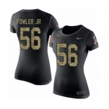 Women's Nike Los Angeles Rams #56 Dante Fowler Jr Black Camo Salute to Service T-Shirt