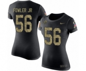 Women's Nike Los Angeles Rams #56 Dante Fowler Jr Black Camo Salute to Service T-Shirt