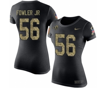 Women's Nike Los Angeles Rams #56 Dante Fowler Jr Black Camo Salute to Service T-Shirt