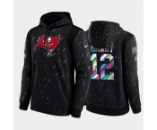 Men's Tampa Bay Buccaneers #12 Tom Brady 2021 Charcoal Crucial Catch Therma Pullover Hoodie