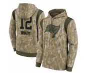 Men's Tampa Bay Buccaneers #12 Tom Brady Camo 2021 Salute To Service Therma Performance Pullover Hoodie