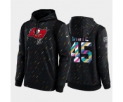 Men's Tampa Bay Buccaneers #45 Devin White 2021 Charcoal Crucial Catch Therma Pullover Hoodie