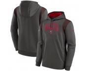 Men's Tampa Bay Buccaneers Pewter Sideline Stack Performance Pullover Hoodie 001