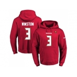 Nike Tampa Bay Buccaneers #3 Jameis Winston Red Name & Number Pullover NFL Hoodie