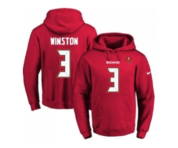 Nike Tampa Bay Buccaneers #3 Jameis Winston Red Name & Number Pullover NFL Hoodie