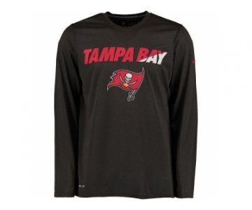 Men's Tampa Bay Buccaneers Nike Charcoal Legend Staff Practice Long Sleeves Performance T-Shirt