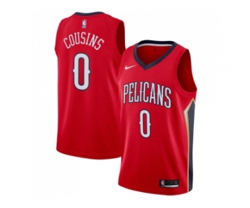 Men Nike New Orleans Pelicans #0 DeMarcus Cousins Red NBA Swingman Statement Edition Jersey