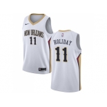 Men Nike New Orleans Pelicans #11 Jrue Holiday White NBA Swingman Association Edition Jersey