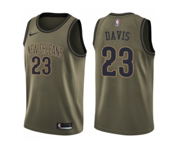 Men Nike New Orleans Pelicans #23 Anthony Davis Green Salute to Service NBA Swingman Jersey