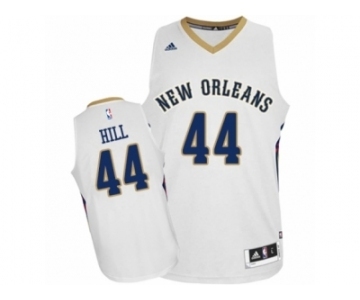 Men's Adidas New Orleans Pelicans #44 Solomon Hill Authentic White Home NBA Jersey