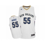 Men's Adidas New Orleans Pelicans #55 E'Twaun Moore Authentic White Home NBA Jersey