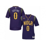 Men's New Orleans Pelicans #0 DeMarcus Cousins adidas Purple Pride Swingman Mardi Gras Jersey