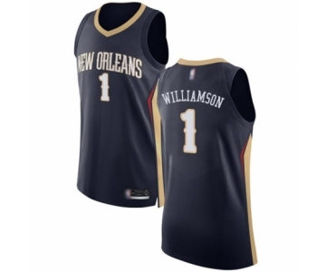 Men's New Orleans Pelicans #1 Zion Williamson Authentic Navy Blue Basketball Jersey - Icon Edition