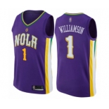 Men's New Orleans Pelicans #1 Zion Williamson Authentic Purple Basketball Jersey - City Edition