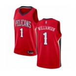 Men's New Orleans Pelicans #1 Zion Williamson Authentic Red Basketball Jersey Statement Edition