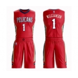 Men's New Orleans Pelicans #1 Zion Williamson Authentic Red Basketball Suit Jersey Statement Edition