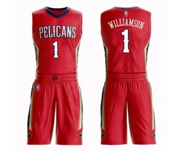 Men's New Orleans Pelicans #1 Zion Williamson Authentic Red Basketball Suit Jersey Statement Edition