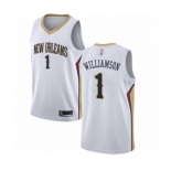 Men's New Orleans Pelicans #1 Zion Williamson Authentic White Basketball Jersey - Association Edition