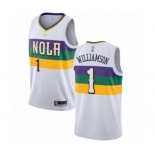 Men's New Orleans Pelicans #1 Zion Williamson Authentic White Basketball Jersey - City Edition