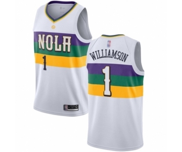 Men's New Orleans Pelicans #1 Zion Williamson Authentic White Basketball Jersey - City Edition