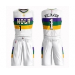 Men's New Orleans Pelicans #1 Zion Williamson Authentic White Basketball Suit Jersey - City Edition